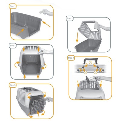 Uniq Pets Κλουβί Μεταφοράς Πρακτικό Μοντέλο 3 Ανοιγόμενο Σκούρο Μπλε