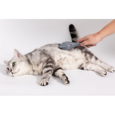 Uniq Pets Χτένα Γάτας Περιποίησης σε Σχήμα Γάτας Γκρι