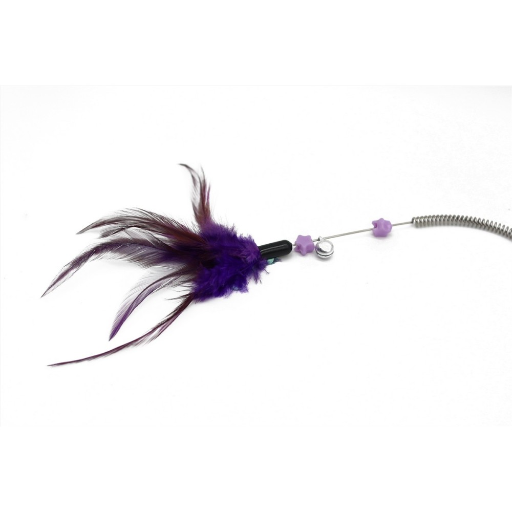 Uniq Pets Παιχνίδι Γάτας Swishy Ράβδος με Πολύχρωμο Φτερό και Ελατήριο