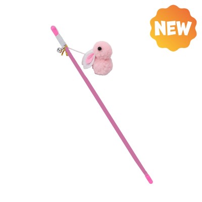 Uniq Pets Παιχνίδι Γάτας Swishy Πλαστική Ράβδος με Λούτρινο Κουνελάκι σε Σχοινί