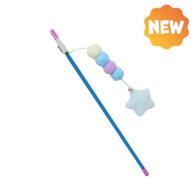 Uniq Pets Παιχνίδι Γάτας Swishy Πλαστική Ράβδος με Σχοινί και Λούτρινο Αστέρι