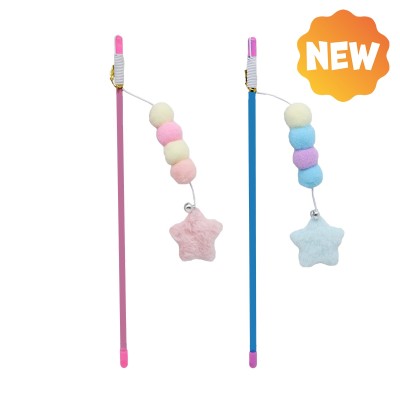 Uniq Pets Παιχνίδι Γάτας Swishy Πλαστική Ράβδος με Σχοινί και Λούτρινο Αστέρι