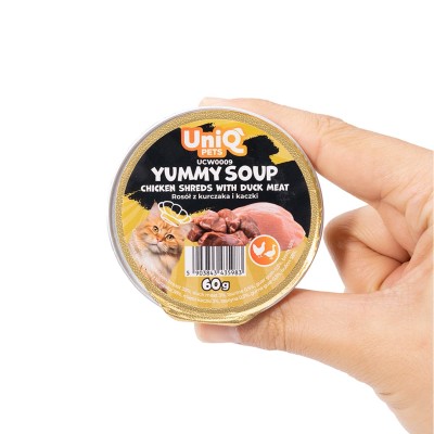 Uniq Yummy Soup 60gr για Γάτες με Κοτόπουλο και Πάπια σε Τασάκι 6τμχ