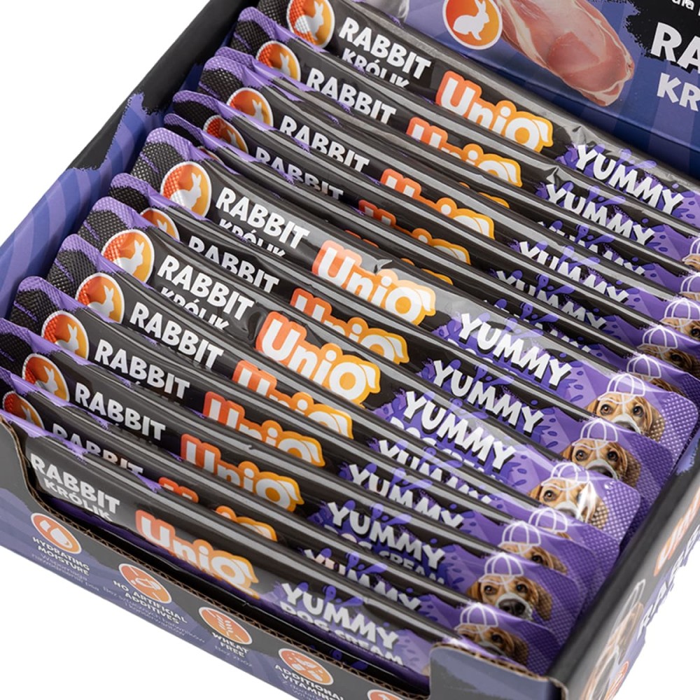 Uniq Yummy Dog Cream 15gr για Σκύλους με Κουνέλι 50τμχ