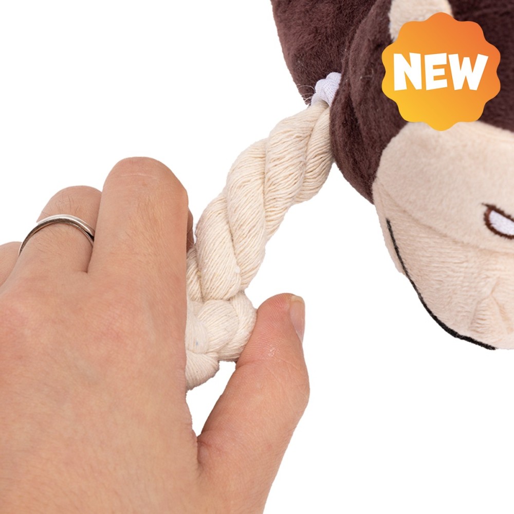 Uniq Παιχνίδι Σκύλου Squeakies Monkey-Dino Tug Λούτρινο Παιχνίδι με Ενσωματωμένη Σφυρίχτρα 29x12x13cm