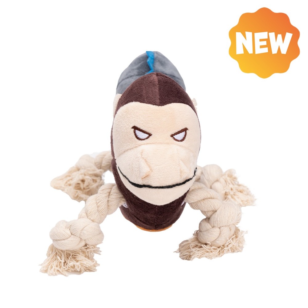 Uniq Παιχνίδι Σκύλου Squeakies Monkey-Dino Tug Λούτρινο Παιχνίδι με Ενσωματωμένη Σφυρίχτρα 29x12x13cm