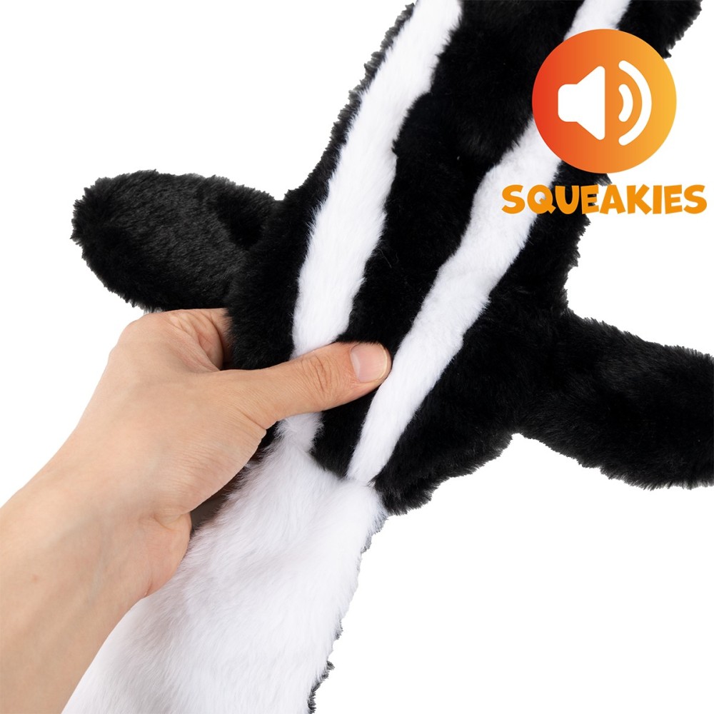 Uniq Παιχνίδι Σκύλου Squeakies Λούτρινος Ασβός Μεσαίου Μεγέθους με Ενσωματωμένη Σφυρίχτρα 45x12cm