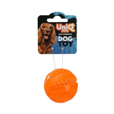 Uniq Slowy 6cm Μπάλα Οδοντικής Φροντίδας από TPR με Άρωμα Μέντας και Υποδοχή για Λιχουδιές Πορτοκαλί