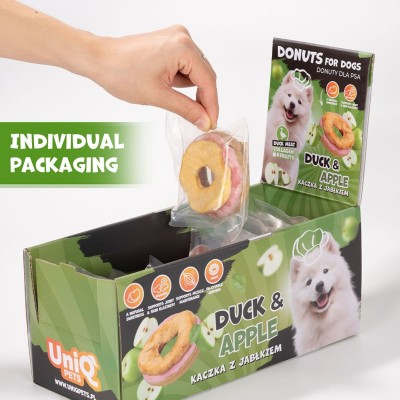 Uniq 30gr Λιχουδιά για Σκύλους Donut Κολλαγόνου με Πάπια και Μήλο 7εκ. 10τμχ